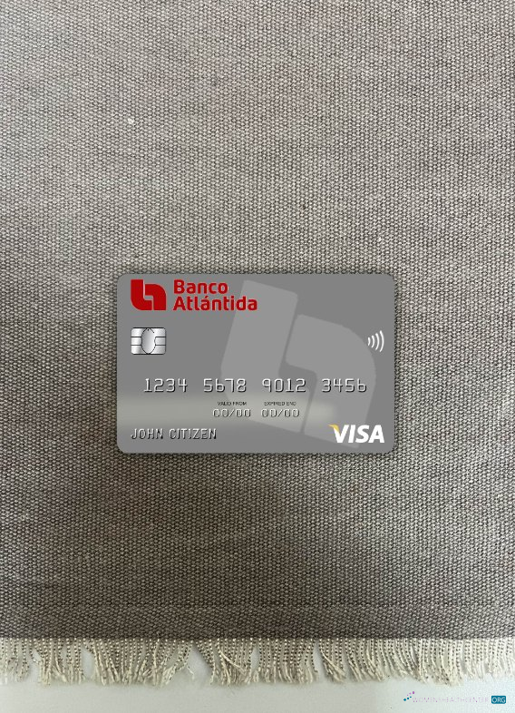 Download Honduras Banco Atlantida visa debit card photolook front Photoshop template